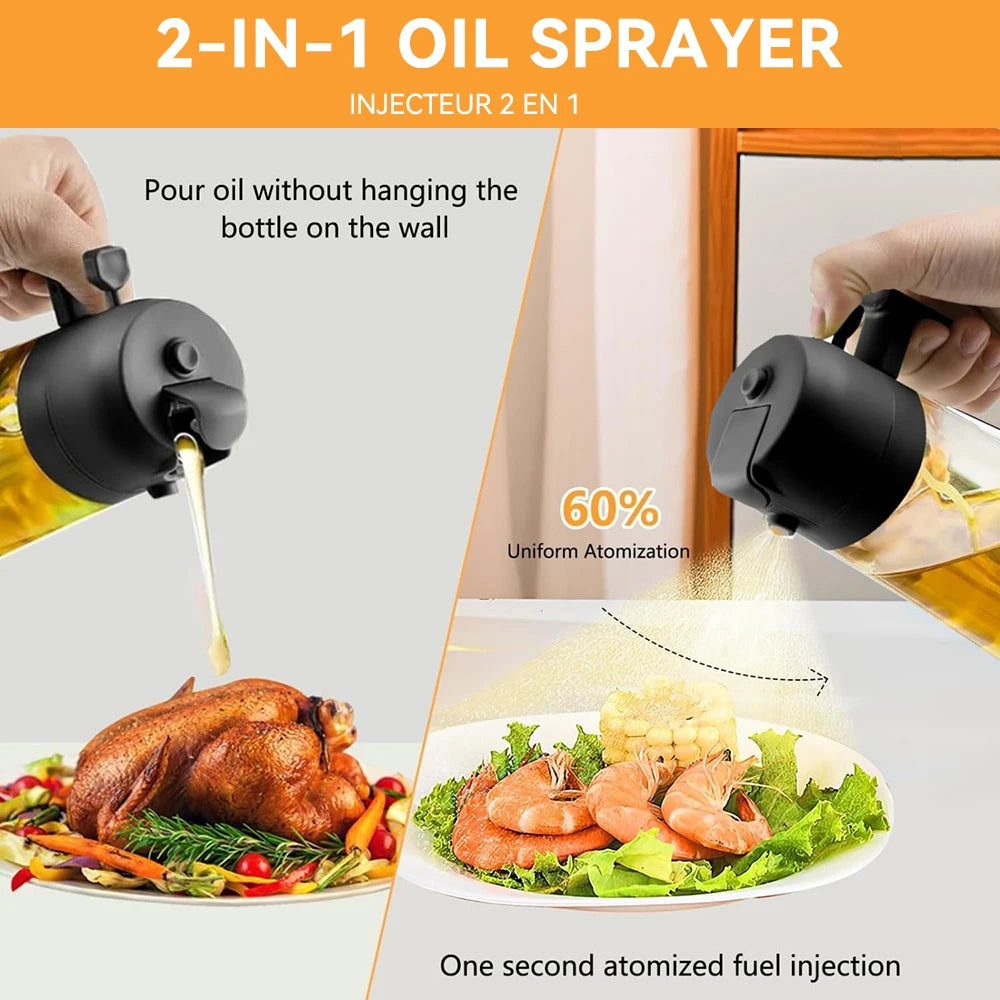 2-in-1 Oil Sprayer & Pourer Bottle