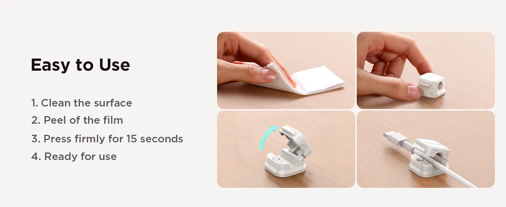 Magnetic Cable Clips – 6-Pack Organizer