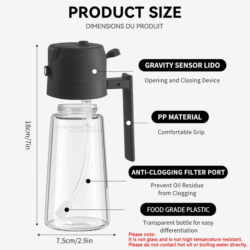 2-in-1 Oil Sprayer & Pourer Bottle