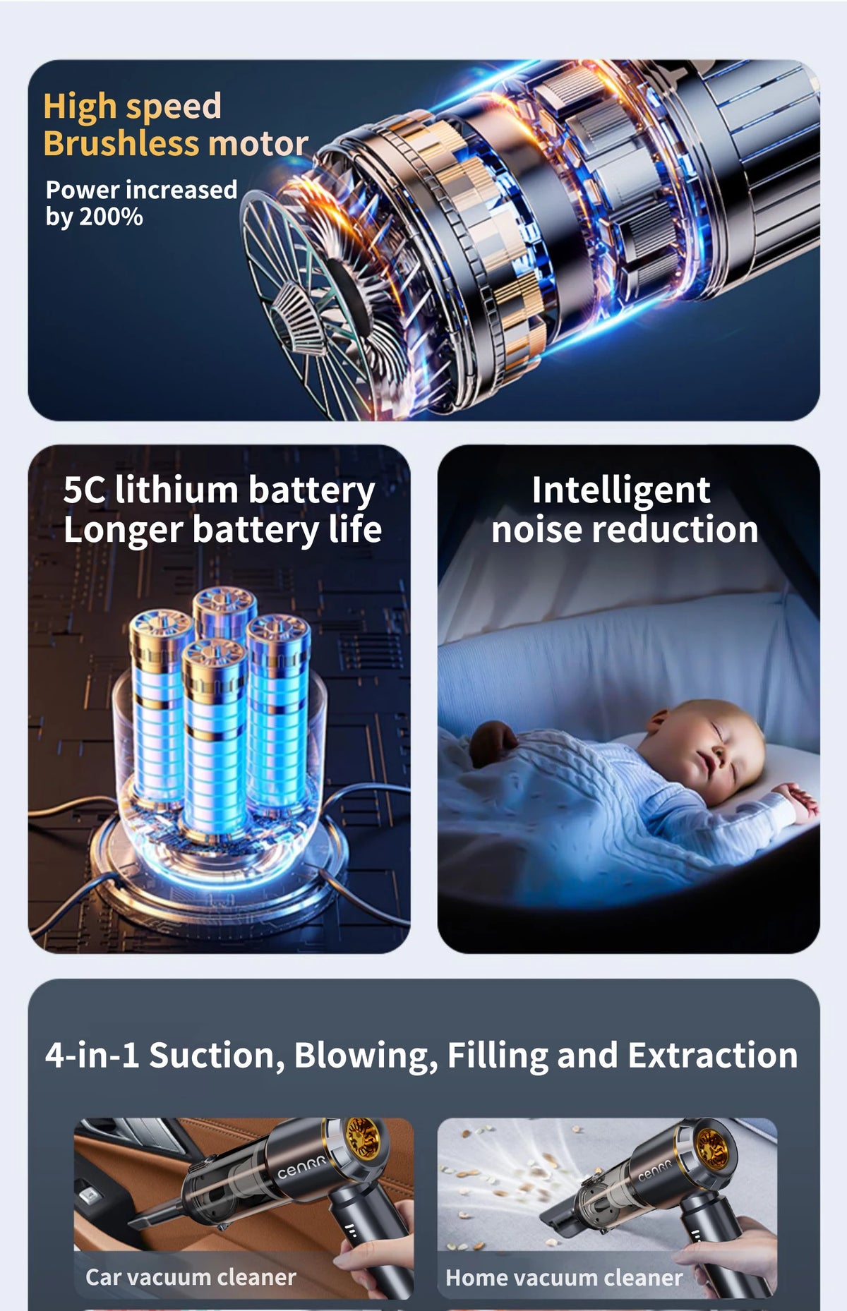 MAX™ 998KPA Portable Vacuum Cleaner