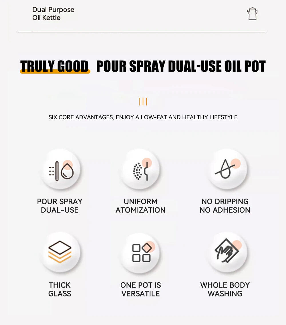 2-in-1 Oil Sprayer & Pourer Bottle