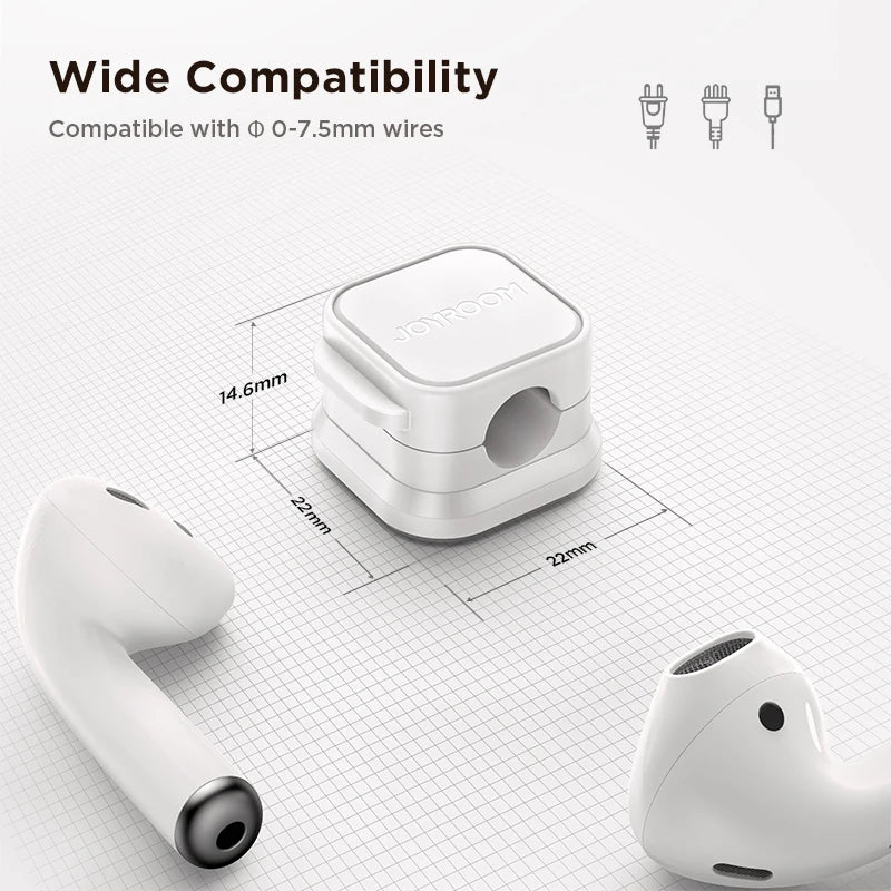 Magnetic Cable Clips – 6-Pack Organizer