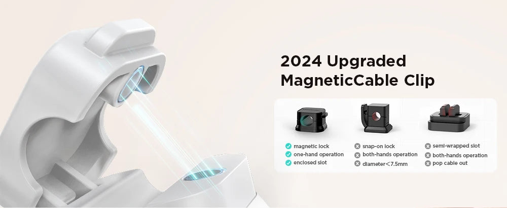 Magnetic Cable Clips – 6-Pack Organizer