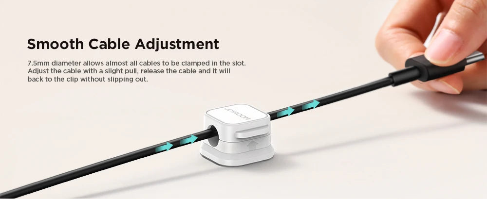 Magnetic Cable Clips – 6-Pack Organizer